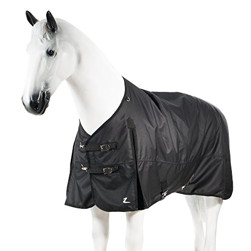 HORZE Nevada Medium Weight 1200D Waterproof Horse Turnout Blanket (200g Fill) - Black - 78 in