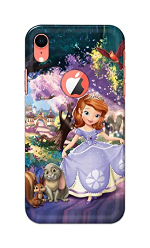 Image of PRINTFIDAA Cartoon Little Girl with Crown and Pet Animals Printed Designer Hard Case for Apple iPhone XR Logo (6.1 inch), A2105, A1984, A2107, A2108 Back Cover -(e) RPM1008