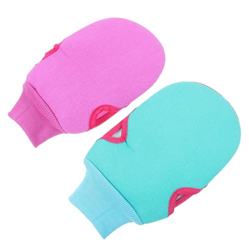 PACKOVE 2 Piezas guantes para fregar lavar exfoliante ducha depuración guantes de exfoliación guantes de masaje de baño guante de exfoliación guantes de baño seda vegetal