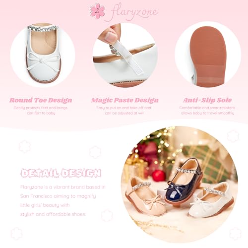 Image of Flaryzone Toddler Girls Mary Jane School Uniform Oxfords Dress Shoes Flats | Wide Round Toe,Cushioned Comfort, Flower Girl shoes for Wedding Party Daily