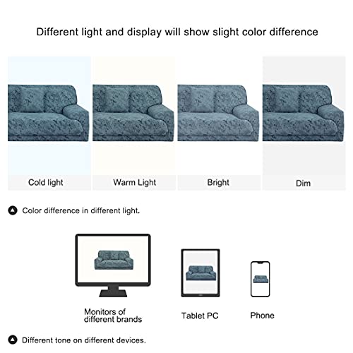 Uxcell Ink Painting Printed Sofa Cover For Armchair, Stretch Couch Slipcover With One Pillowcase, Stylish Pattern Furniture For Living Room Slateblue Medium #TOP6