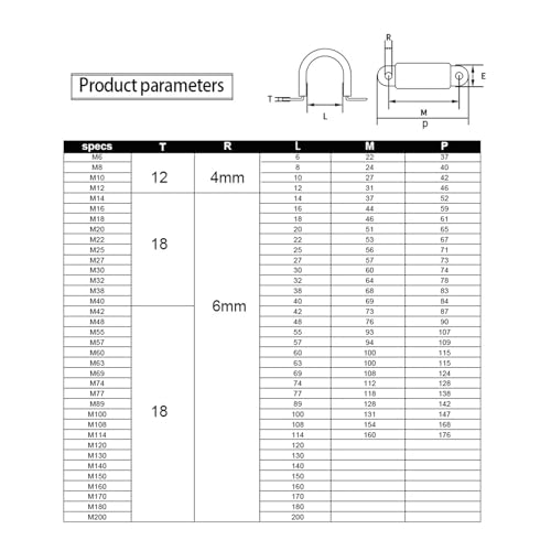 Abrazaderas en P para evitar vibraciones destructivas en conductos de acero inoxidable 7