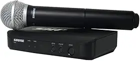 Microfone de Mão Sem Fio Shure BLX24/PG58, Cápsula PG58