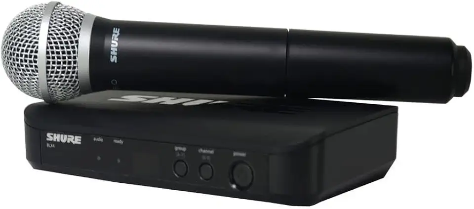 Microfone de Mão Sem Fio Shure BLX24/PG58, Cápsula PG58