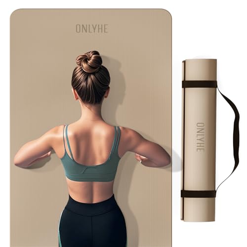 Extra Wide Yoga Mat 66cm & 8mm thick Exercise mat, Soft Lightweight POE Fitness Mat with strap, High Elasticity, Anti-fatigue for Women, Yoga, Camping, Travel, Gym & Outdoor | 72