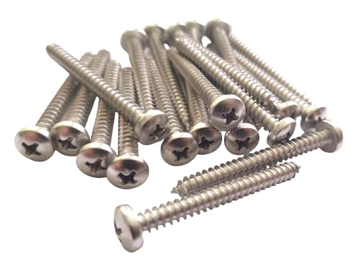 4.8mm x 60mm Pozi Pan Self-Tapping Screws - Marine Grade Stainless Steel (Pack of 20)