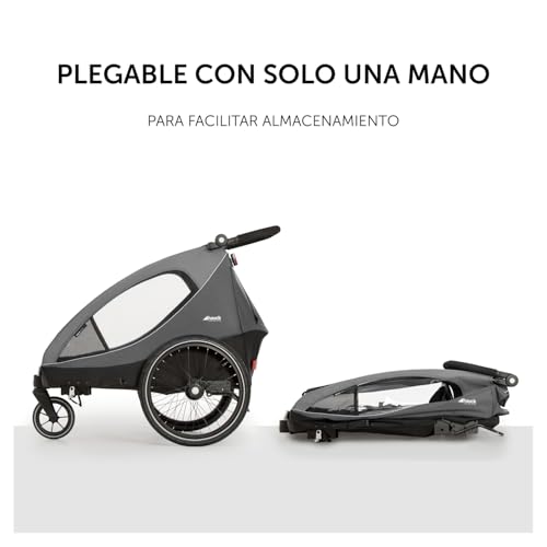 Miniatura 11 de Hauck Remolque Bicicleta Niños 2 Plazas Dryk Duo - Carro Bici Infantil Completo Desde 6 Meses Hasta 22 Kg - Enganche Incluido - Silla De Paseo Gemelar Maletero Xl - Plegable - Gris