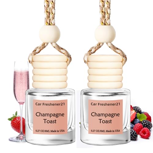 Image of Hanging Car Air Freshener, Long Lasting Scent, Cute Air Fresheners for Women, 2 Pack Non-Toxic Essential Oil Diffuser, Made in USA