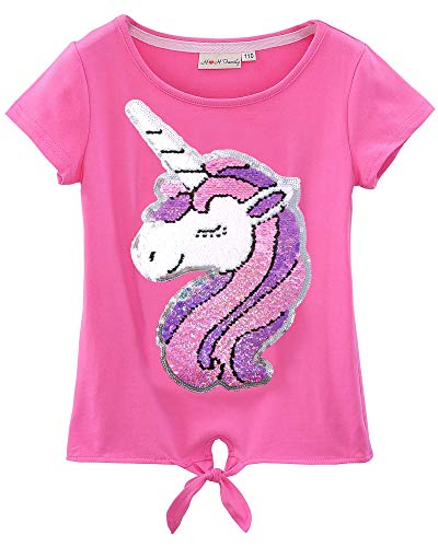 HH Family Flip Sequin Unicorn Shirt Tee for Girls 3-12 Years