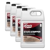 #1 Deck Wood Stain Stripper - 1 Gallon - Ready to Use, Wood Stain Remover Strips Weathered, Water-Based and Oil-Based Finishes (Pack of 4)