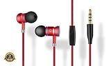 Sownd Bullet In-ear Noise-isolating Headphones with Microphone, Red / Blue