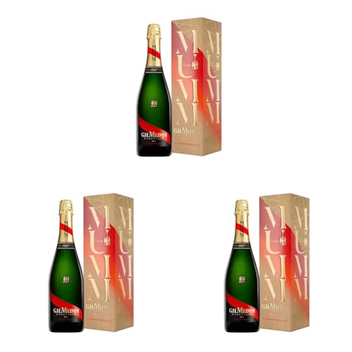 Mumm Cordon Brut Champagne con Estuche, 750 ml (Paquete de 3)