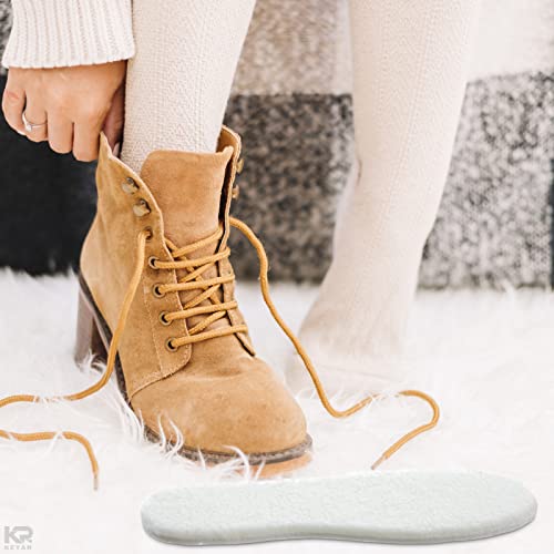Boot Insoles For Men Sheepskin Insoles - Wool Felt Insoles Shoe Inserts For Women Boot Insoles Men Feet Warmer Boot Inserts For Work Boots - Unisex Shoe Warmer Inserts Flat Foot For Winter Cold Weather #TOP4