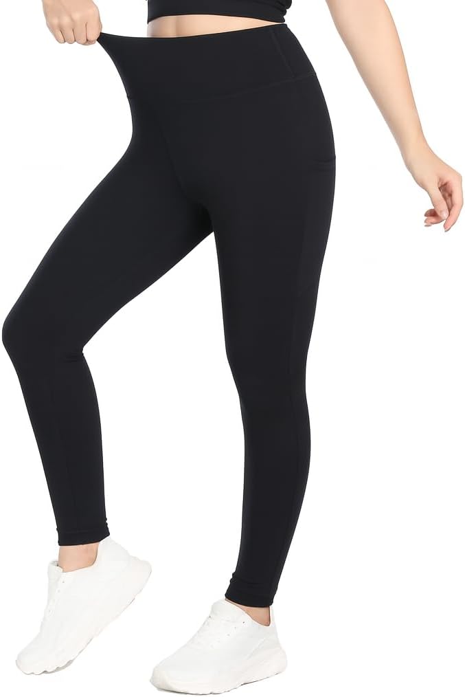 High Waisted Yoga Pants for Women with Pockets, Tummy Control Workout Leggings, Butt Lifting Gym Pants, Black S-3XL - Image 2