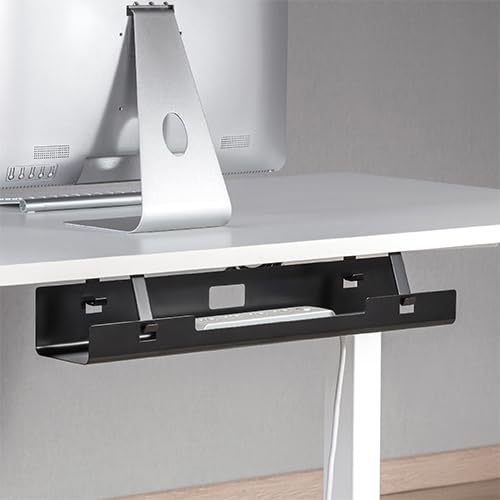 JIN OFFICE Under Desk Cable Management Tray Organizer for Power Strip, Cords and Cables| Under Desk Cables, Cords and Power Strip Holder for Home and Office | Ventilated Design | Wire Desk Organizer