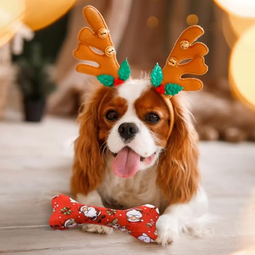 Soulchen Juego de 8 Juguetes Sonoros de Navidad para Perros Pequeños miniatura 4