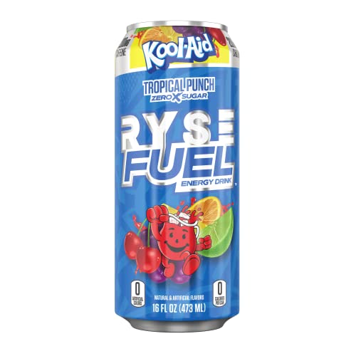 Ryse Fuel Energy Drink | On The Go Energy | 0 Sugars | 0 Calories | Vegan | 200Mg Caffeine | 16 Fl Oz Can | 12 Pack (Kool-Aid) #TOP1