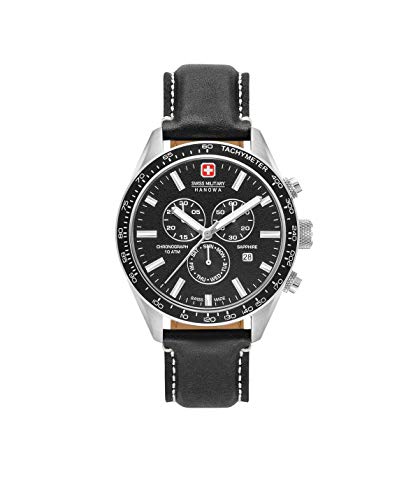Swiss Military Heren chronograaf kwarts horloge met lederen armband 06-4314.04.007
