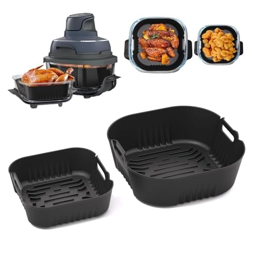 2Pcs Airfryer Zubehör für Ninja Crispi, Silikonform Heißluftfritteuse Zubehör für Tragbare Ninja CRISPi Air Fryer 3,8 L und 1,4 L, 4-in-1, Silikon Einsätze Speziell für Glasfritteuse FN101