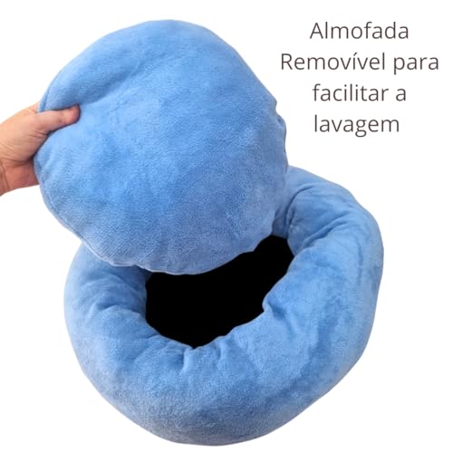 Caminha Gato Cachorro Redonda Cama Pet Nuvem Ninho Soft Tam 50x50cm (Azul Céu)