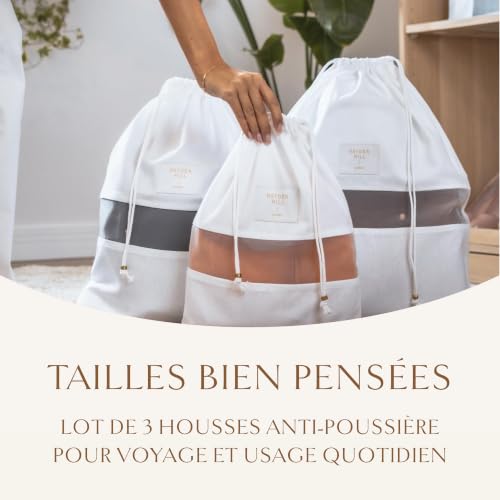 Hayden Hill Sacs à Poussière Coton Bio pour Sacs à Main, Tailles, Lot de 3 – vue 7
