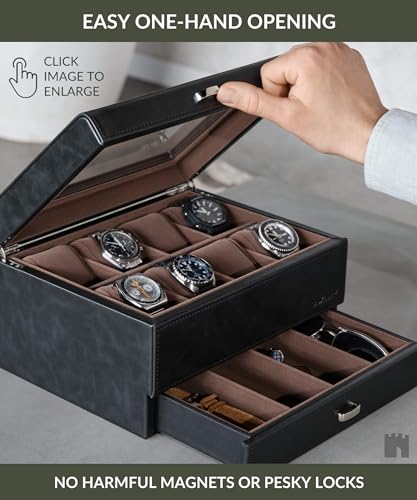 Bayswater Watch Box and Fraser Travel Case Gift Set for Watch Enthusiasts