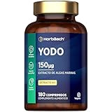 Yodo Suplemento de Algas Marinas | Yodo 100% Natural de Algas | 180 Comprimidos Veganos | Horbaach (El emabalaje puede variar)