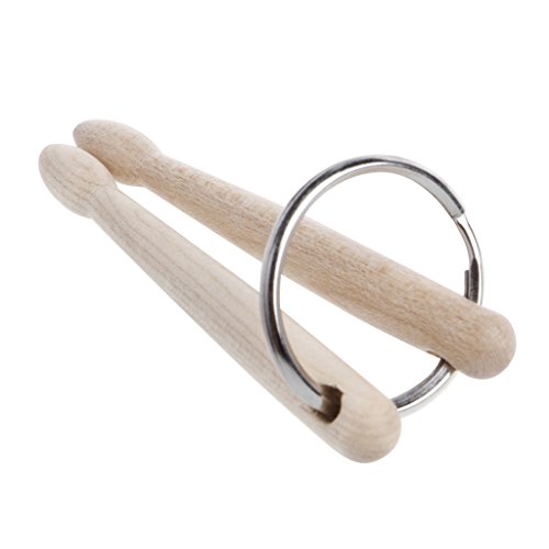 Llavero con baquetas de batería de madera para colgar miniatura 7