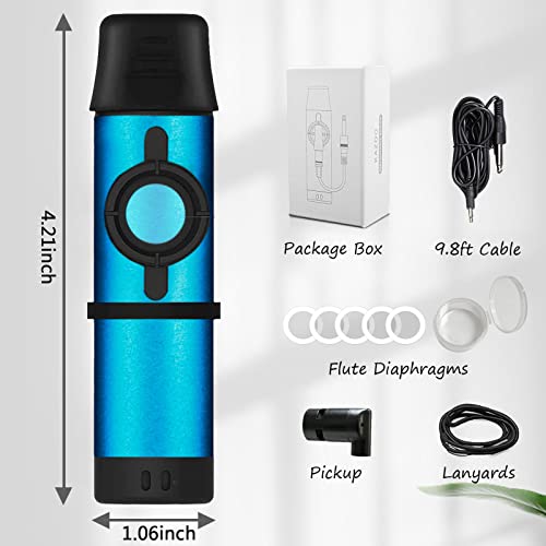 Kazoo électrique en métal bleu de haute précision avec diaphragmes de flûte interchangeables - 2