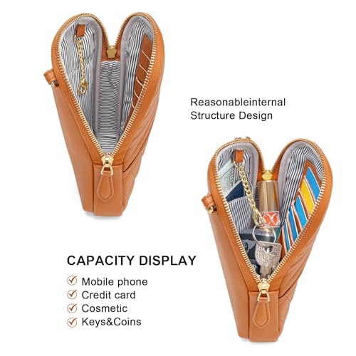 nuoku Small Crossbody Bags for Women Vegan Leather Cell Phone Wallet Purses for Women with Double Zipper,RFID Wallet4