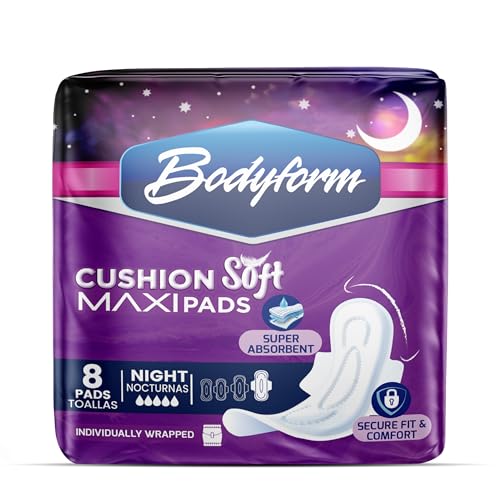 Image of Bodyform Maxi with Wings - Value Sanitary Napkins, 8 Counts (1 Packs of 8 Counts) Cushion Soft Always Comfortable and Ultra-Absorbent