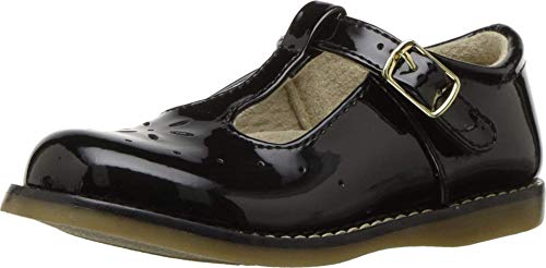 FOOTMATES Girl's Sherry T-Strap Black Patent - 2546/8.5 Toddler M/W