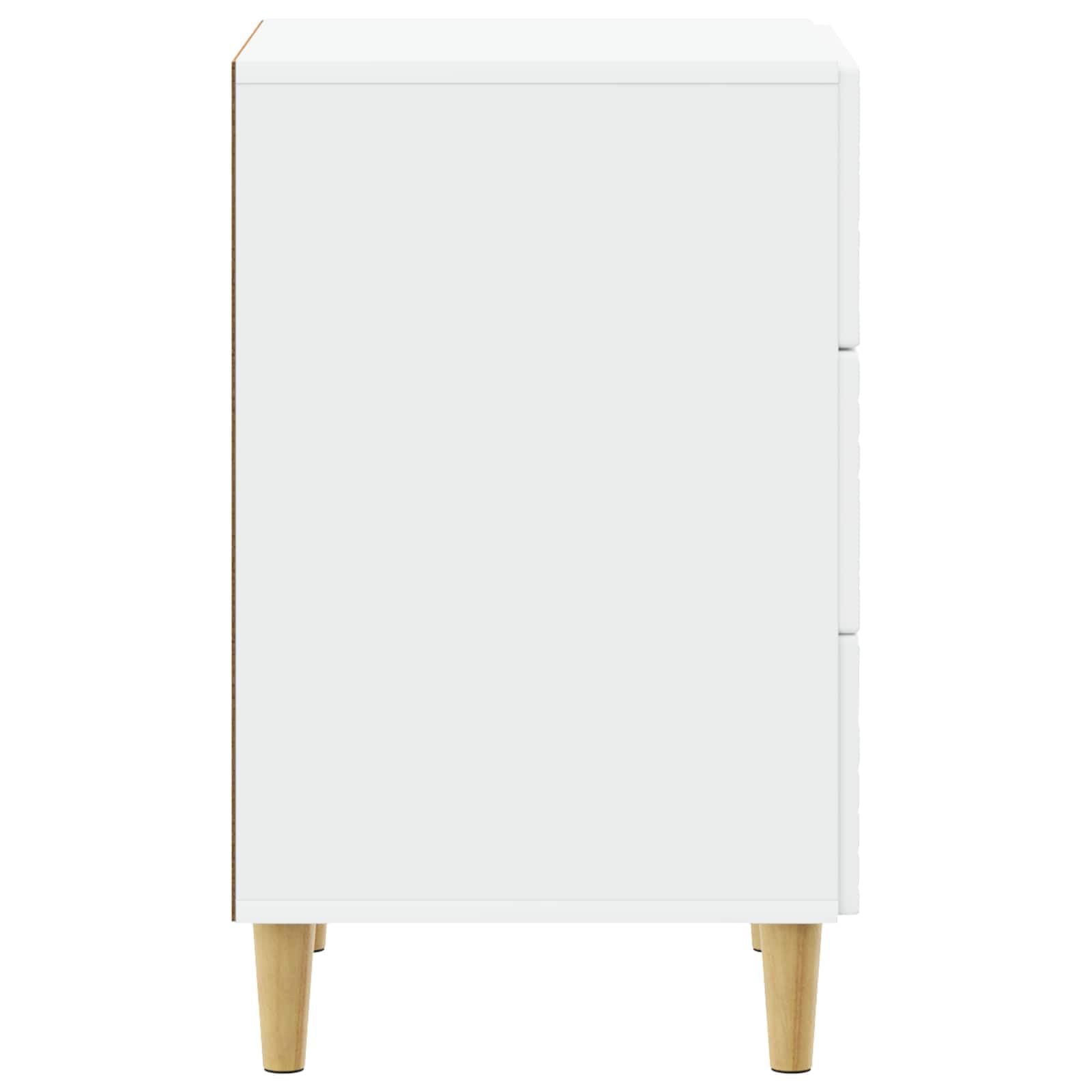 Mesita de noche blanca con 3 cajones 43 x 39,5 x 66,5 cm