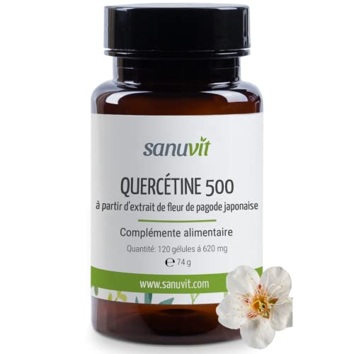 Sanuvit® - Quercétine 500 mg gélules | Dose élevée | Haute biodisponibilité et tolérance | Végétalien | 120 gélules Cover