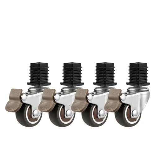 Roulettes de meuble tube carré 1.5 pouces support universel en acier inoxydable