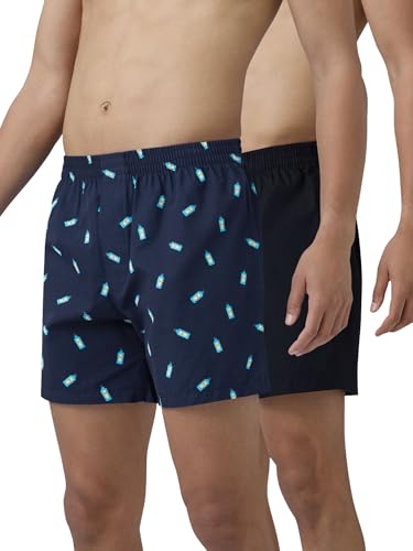 Image of XYXX Men's Remix Regular Fit Cotton Printed Boxer with Dual Pocket & No Marks Waistband (Pack of 2)