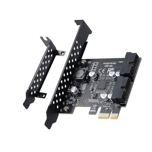 YABOANG PCIe to USB 3.0 Dual Port Expansion Card - 20pin Internal Header, Supports 4 USB 3.0 Front Panel Ports, Windows XP YABOANG PCIe to USB 3.0 Dual Port Expansion Card - 20pin Internal Header, Supports 4 USB 3.0 Front Panel Ports, Windows XP
