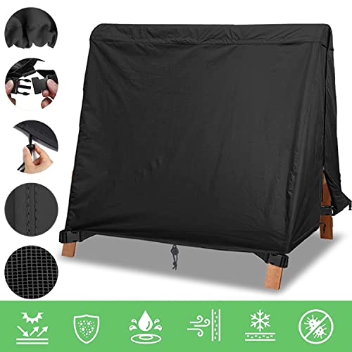 Coboaqg Patio Swing Cover A-Frame Waterproof 72 Inch Outdoor Swing Cover,420D Oxford Fabric Uv Resistant Weather Protector For Patio Garden Hammock A-Frame Swing (Black) #TOP1