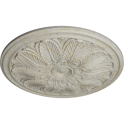 Image of Ekena Millwork CM22BOPCC 22 5 /8 OD x 1 3 /4 P Bordeaux Ceiling Medallion fits Canopies up to 3 1 /4, Pot of Cream Crackle