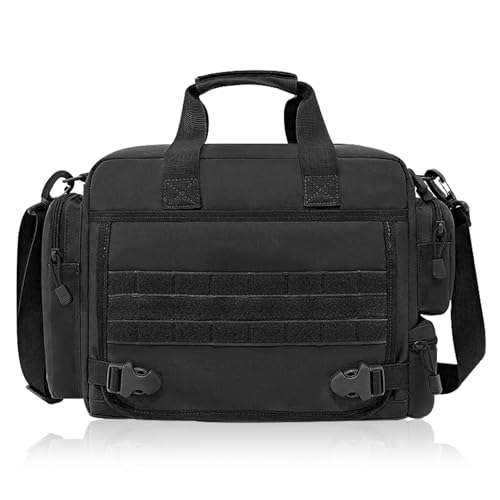 CamGo 14 inch Laptop Briefcase Black Tactical Messenger Bag Military Style Shoulder Pack Molle Handbag for Men by CamGo - Used condition - US$23.81