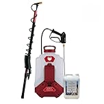 PHOENIX - Dorsal Sprayer Evo | Pulverisateur Electrique 16L + Anti-Mousse Bidon de 5L/10/20L + Perche Telescopique Evo 5,4m + Jeu de 4 Buses, Idéal pour Nettoyer Les mousses (Antimousse 5L)