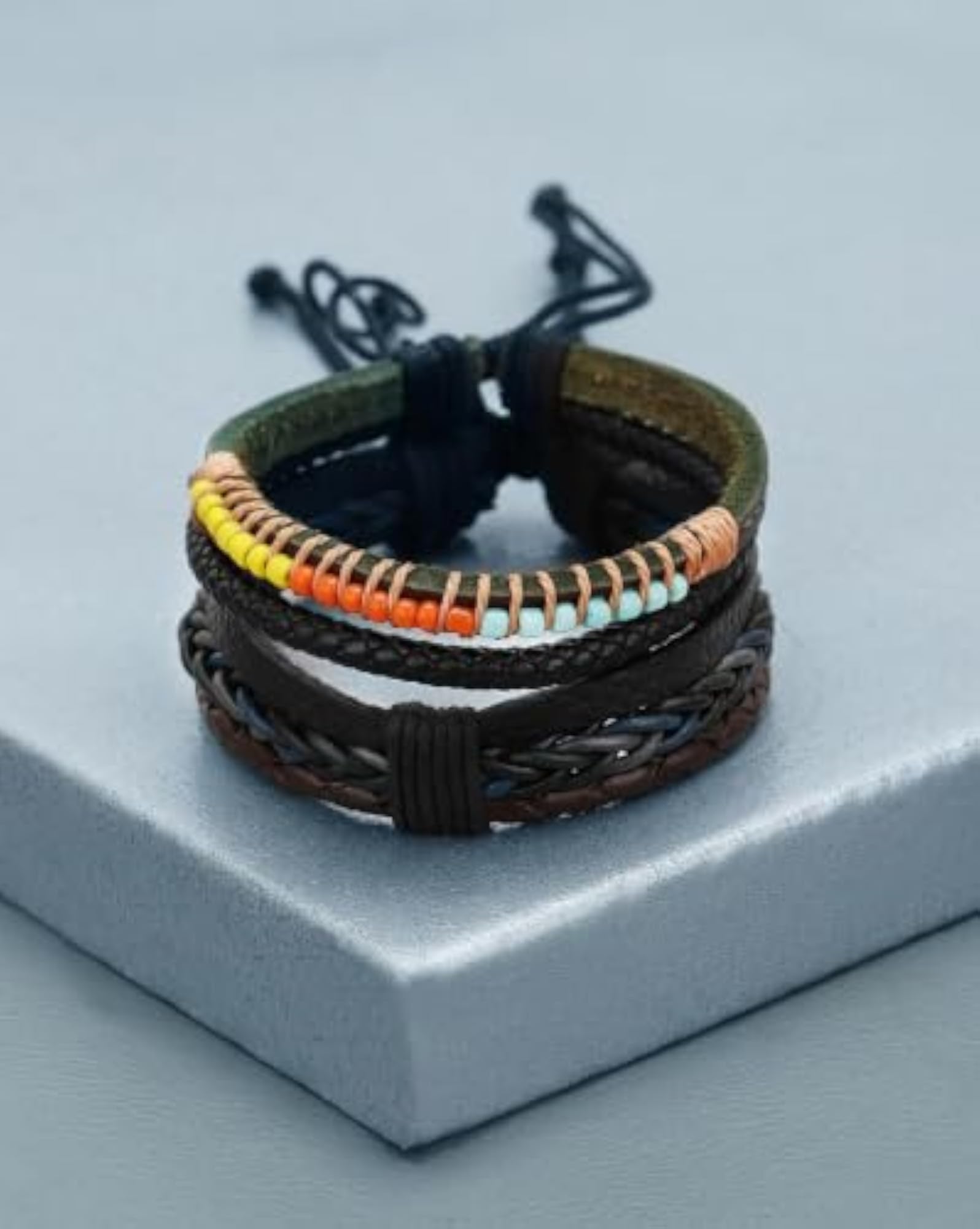 Men's Set of 2 Braided Bracelets, Stylish Duo