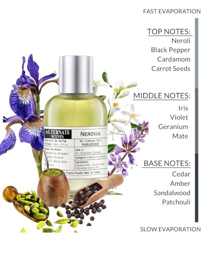 Image of Alternate Scents NEROVIA 100ml Long Lasting Perfume For Women |Strong&Long Lasting with 30% Oil Concentration|White Floral Amber|Fragrance From France |Made In India|