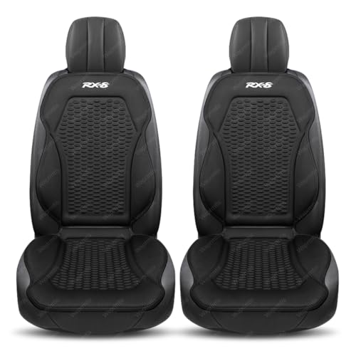 マツダ RX−8 車用シートカバー RX−8 車用冷感シートクッション 背もたれセット 3D立体凸点 通気性 防滑 一体型デザイン四季対応 簡単装着 多車種対応(ブラック,2個)
