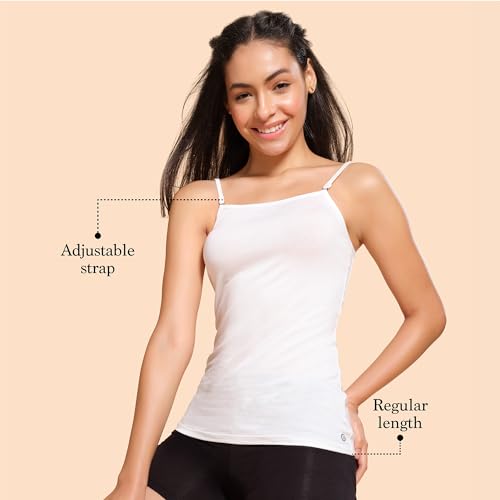 Image of Enamor Sleeveless Regular Length Slim Fit Camisole for Women - All Day Comfort, Modal Fabric - E007