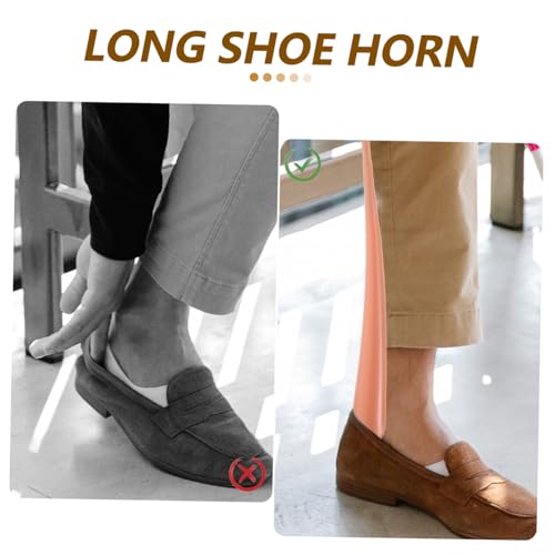 CONGARTENO Portable Long Handle Plastic Shoehorn for Seniors Men Women Dressing Aid for Easy Shoe Wearing Without Bending Fit for All Footwear Convenient Home Use Tool