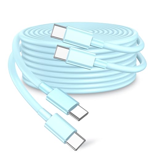 Durcord 2 Pack 3ft 60W USB C Charger, Fast Charging Type C to Type C Cable for Android/Phone/Pad/Laptop, Light Blue