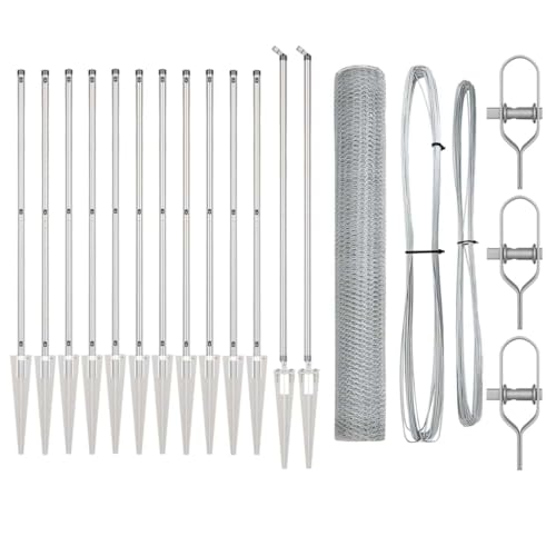 vidaXL Zaunset 2-teilig Feuerverzinkter Stahl 25 Meter Langlebig