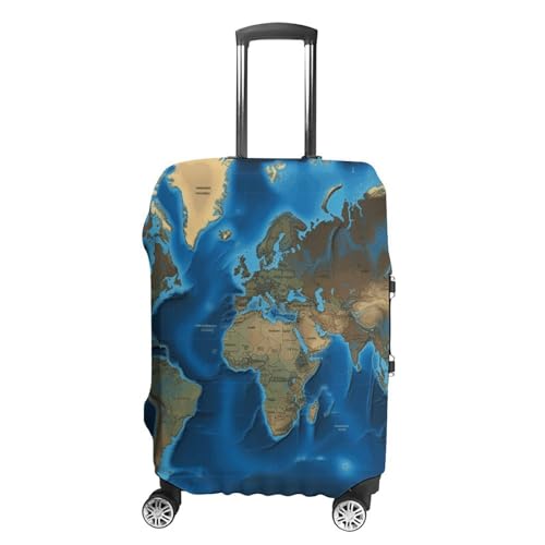 Luggage Cover Dustproof Anti-scratch Suitcase Cover Elastic Travel Suitcase Protector World Map Washable Baggage Case Luggage Sleeves Fits 18-32 Inch Luggage
