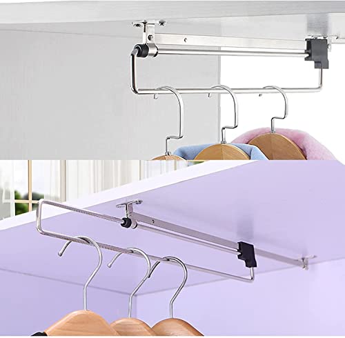 Rail de vêtements de garde-robe rétractable chromé FANDIAO pour armoire dressing